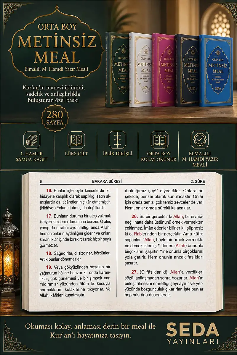 Orta Boy Kuranı Kerim Metinsiz Yüce Meali - 2