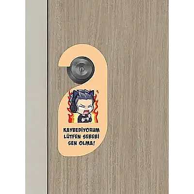Oyun Oynuyorum Erkek Kapı Askısı Kapı Uyarı Levhası - 2