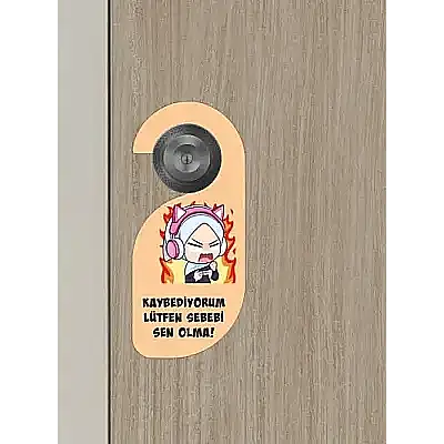 Oyun Oynuyorum Kız Kapı Askısı Kapı Uyarı Levhası - 6