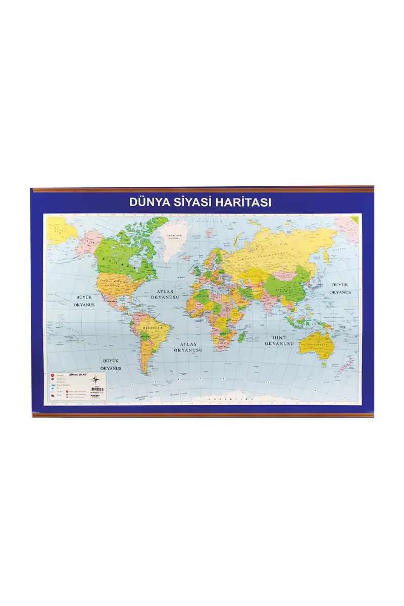 Panda Dünya Siyasi ve Fiziki Çıtalı Harita 70x100 - 1