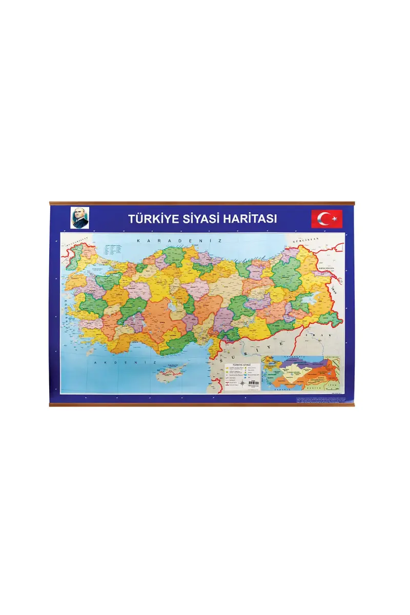 Panda Türkiye Siyasi ve Fiziki Çıtalı Harita 70x100 - 1