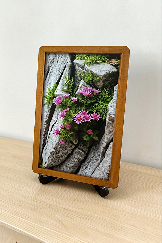 Pembe Çiçek MiniDekor Magnet Ayaklı 9*13,5 cm - 2