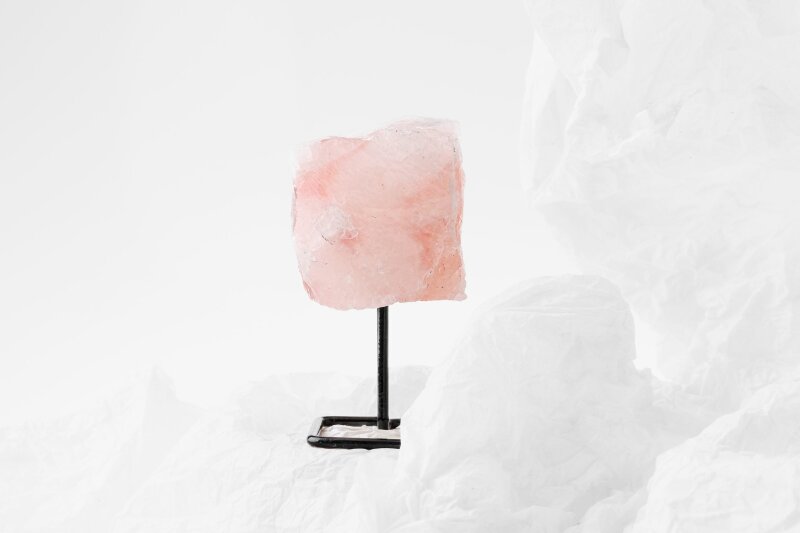 Pembe Kuvars Ayaklı Ham Kütle Taş (7-10cm Yükseklik) - 3