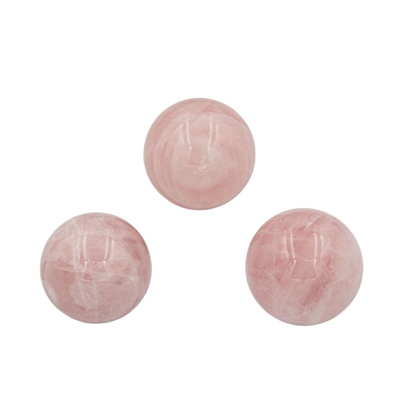 Pembe Kuvars Doğal Taş Küre Tımbıl El Taşı - 5