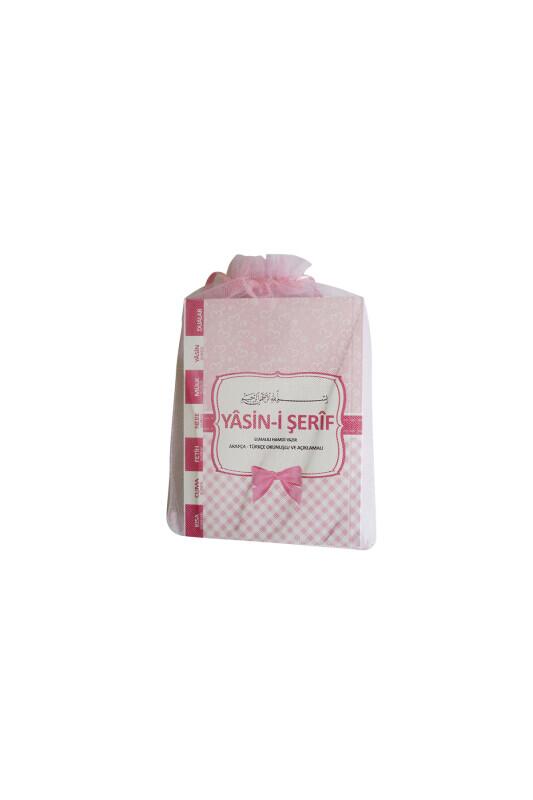 Pembe Yasini Şerif Tül Keseli Gül Kokulu Tesbihli - Ahıska Çarşı