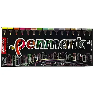 Penmark Fosforlu Neon Pastel Tropik Metail Simli Renk Kalem 1-5mm Kesik Uç 16 Lı - 3
