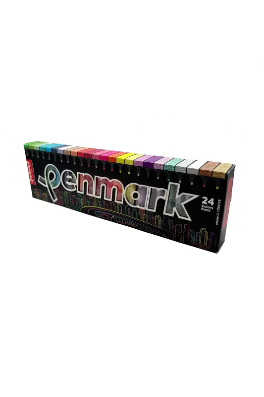 Penmark Fosforlu Neon + Pastel + Tropik + Metail Simli Renk Kalem 1-5mm Kesik Uç 24 Lü - Penmark