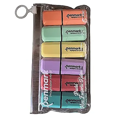 Penmark Mini Fosforlu Kalem 6 Lı Pastel Renkler - Penmark