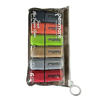 Penmark Mini Fosforlu Kalem 6 Lı Tropik Renkler - 1
