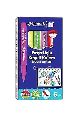 Penmark Yıkanabilir Süper Jumbo Keçeli Kalem Brush Uç 6 Lı - 3