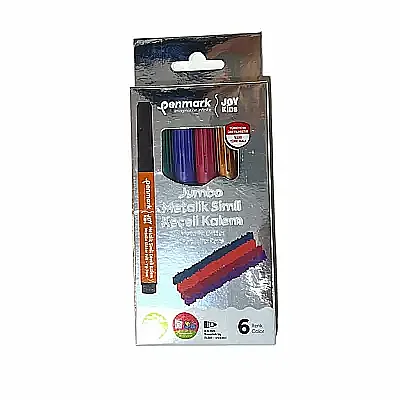 Penmark Yıkanabilir Süper Jumbo Metalik Simli Keçeli Kalem 6 Lı - 2