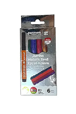 Penmark Yıkanabilir Süper Jumbo Metalik Simli Keçeli Kalem 6 Lı - 3