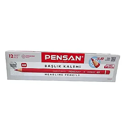 Pensan Kurşun Kalem Ekonomik Başlık Kırmızı 12 Li - Pensan