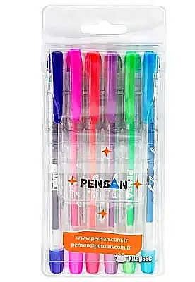 Pensan My King Neon Jel Kalem Renkli 6 Lı Set - 1