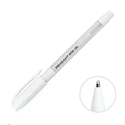 Pensan Neon Jel Kalem 1 mm Beyaz - Pensan
