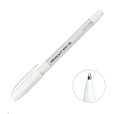 Pensan Neon Jel Kalem 1 mm Beyaz - 2