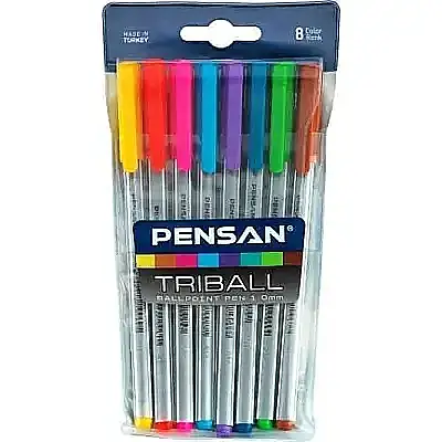 Pensan Triball Tükenmez Kalem Renkli 8 Li Set - 2