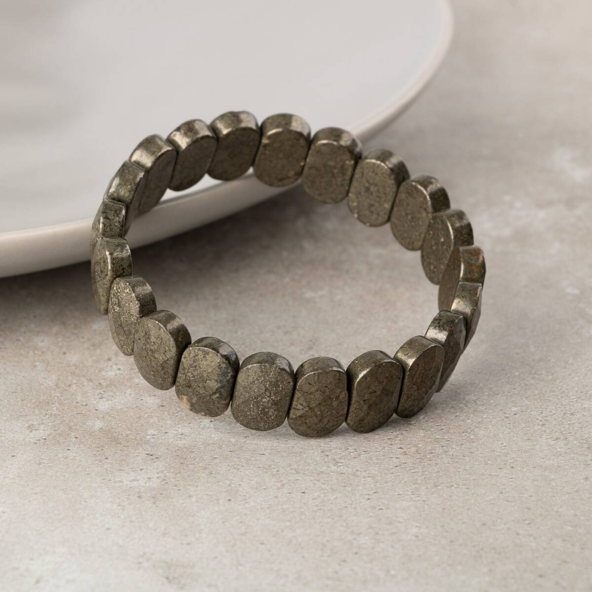 Pirit Doğal Taş Geniş Kesim Bileklik - 4