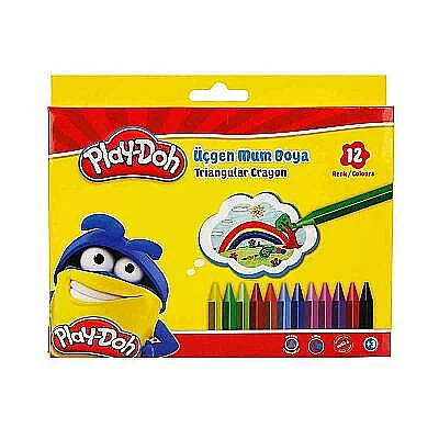 Play-Doh Mum Boya Crayon Üçgen 12 Li - Play-Doh