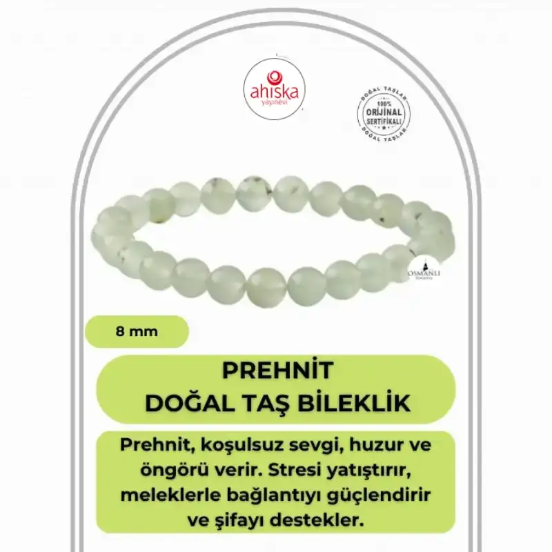 Prehnit 8mm Doğal Taş Bileklik - 1