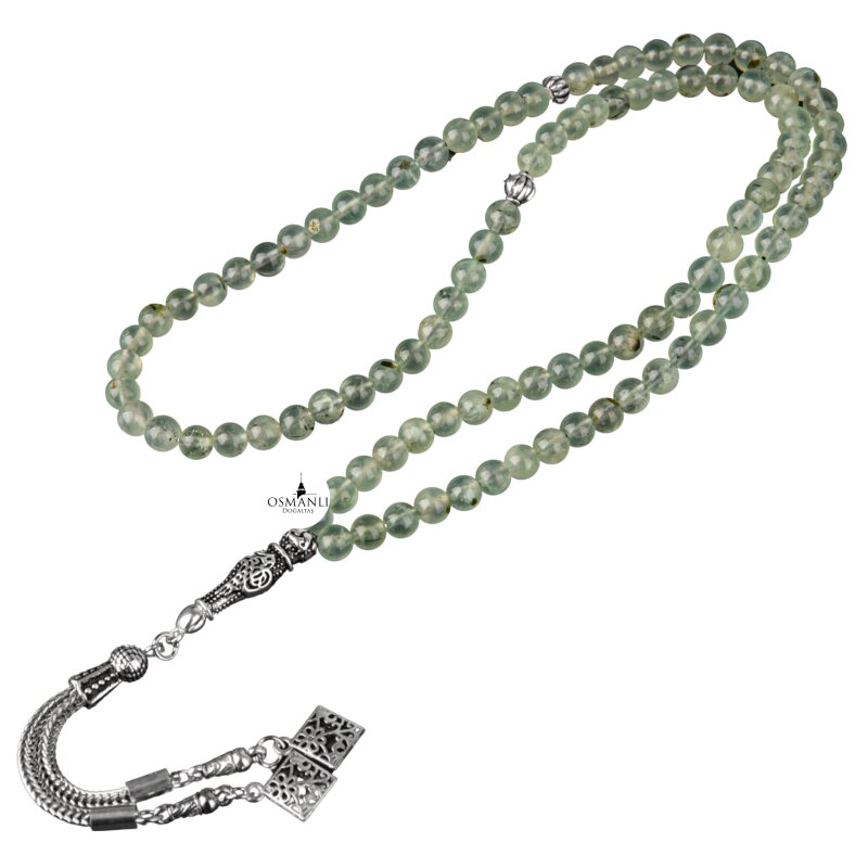 Prehnit Doğal Taş Tesbih 99luk - 6mm - 2