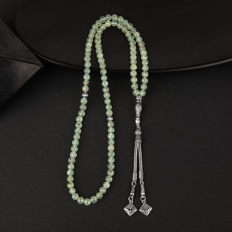 Prehnit Doğal Taş Tesbih 99luk - 6mm - 3