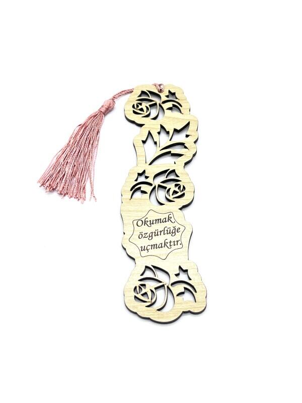 Püsküllü Ayraç - Gül Desen Okumak Özgürlüğe Uçmaktır - Bemenda