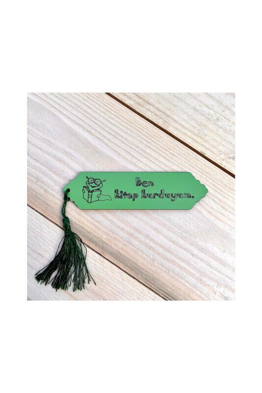 Püsküllü Kitap Ayraç - Ben Kitap Kurduyum - Bemenda