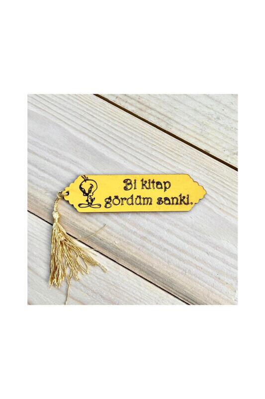 Püsküllü Kitap Ayraç - Bi Kitap Gördüm Sanki - Bemenda