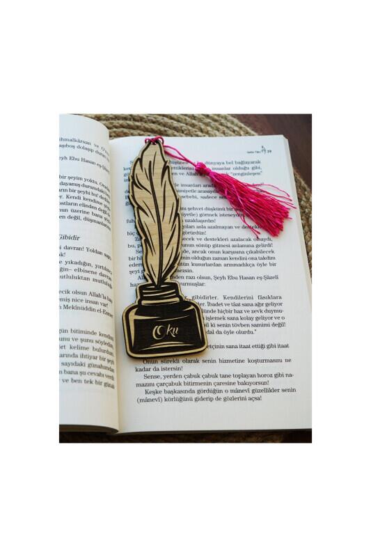 Püsküllü Kitap Ayraç - Divit Desen Oku - Bemenda