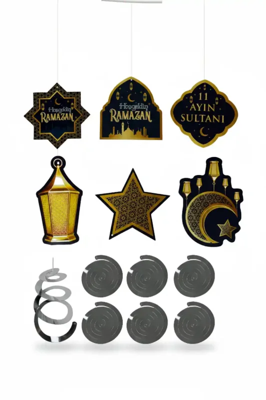 Ramazan-ı Şerif Çift Taraflı Sarkıt Süs 6 Lı - 1