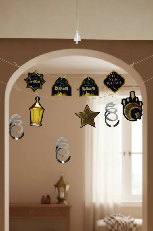 Ramazan-ı Şerif Çift Taraflı Sarkıt Süs 6 Lı - 2