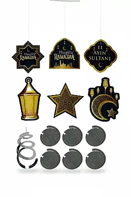 Ramazan-ı Şerif Çift Taraflı Sarkıt Süs 6 Lı - 2