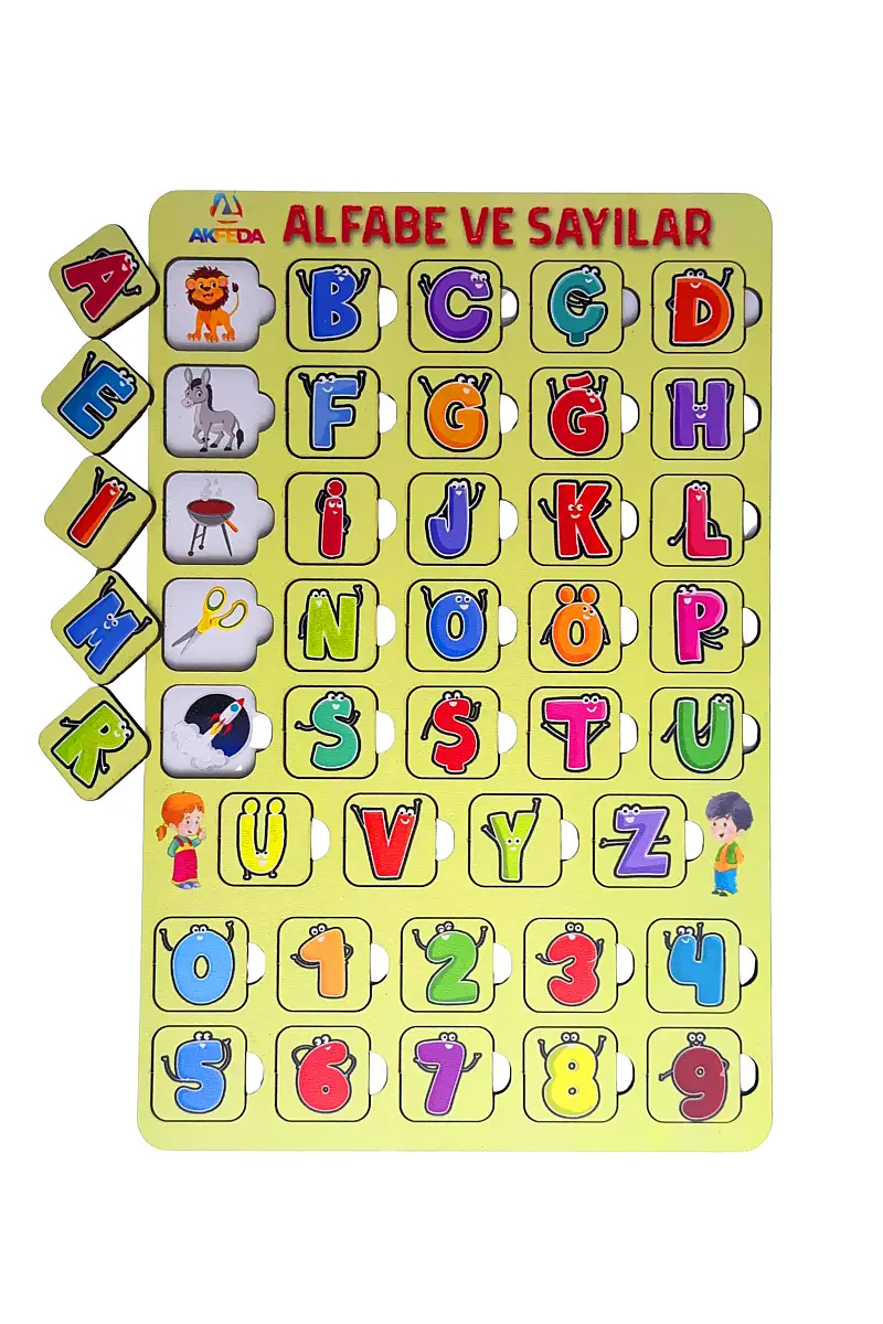 Renkli Alfabe ve Sayılar Yapboz - 1