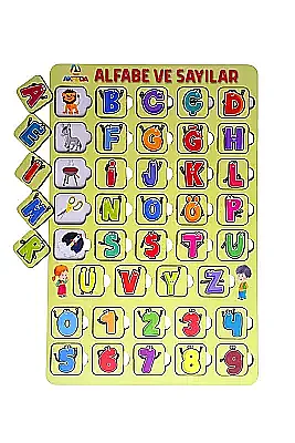 Renkli Alfabe ve Sayılar Yapboz - 4