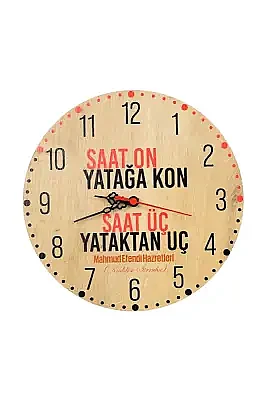 Türkçe Saat On Yatağa Kon Saat 30x30Cm - 7