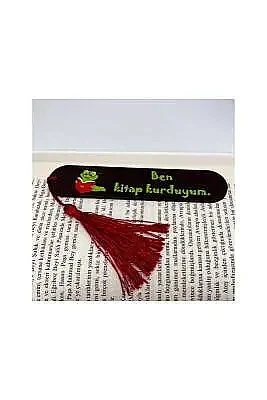 Resimli Püsküllü Kitap Ayraç - Ben Kitap Kurduyum - 3