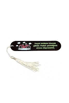 Resimli Püsküllü Kitap Ayraç - Bisiklet - 2