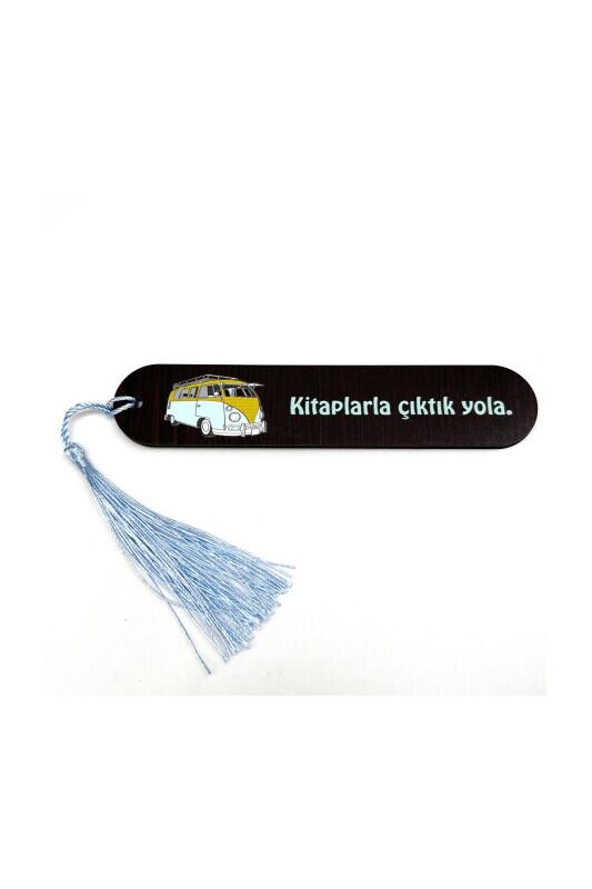 Resimli Püsküllü Kitap Ayraç - Kitaplarla Çıktık Yola - Bemenda
