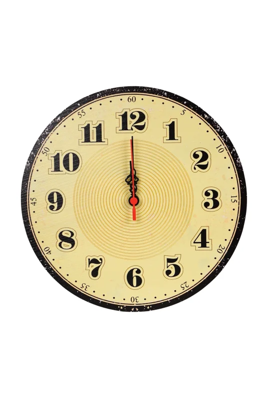 Retro Büyük Rakamlı Duvar Saati 30x30 cm - 1
