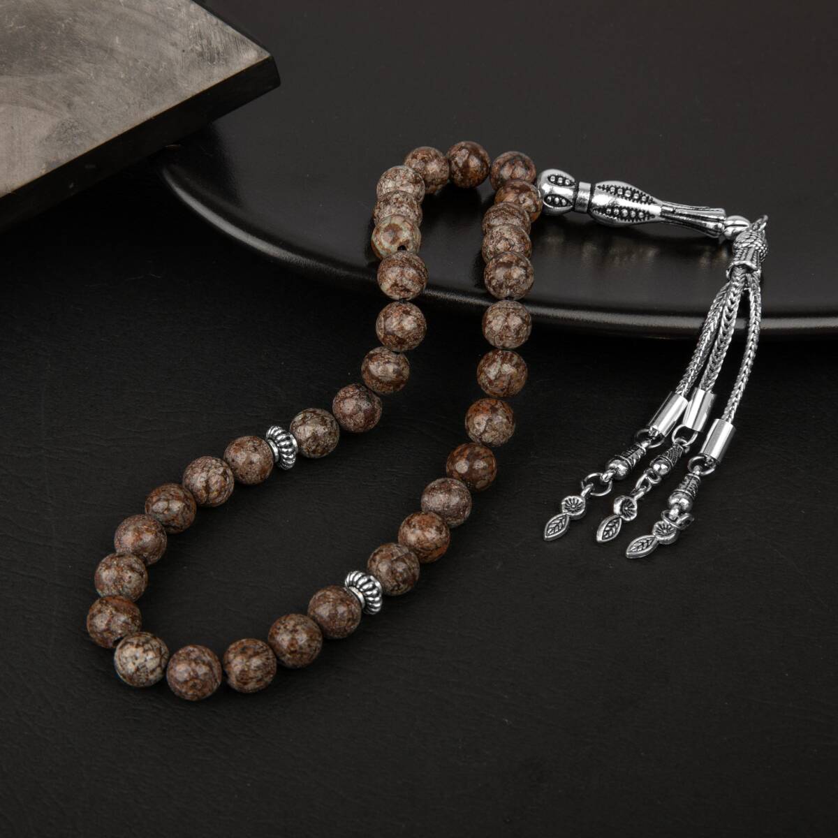 Riyolit Doğal Taş Tesbih 33lük - 8mm - 2