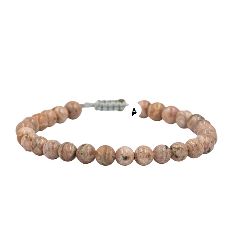 Rodokrozit 6mm Merdiven Kapama Doğal Taş Bileklik - Doğal Taş