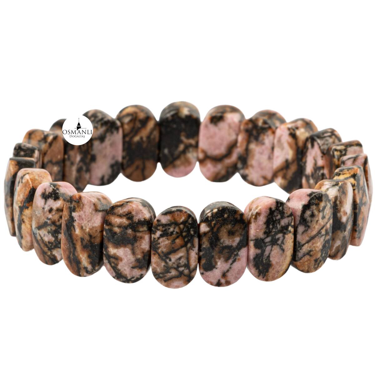 Rodonit Doğal Taş Geniş Kesim Bileklik - 2