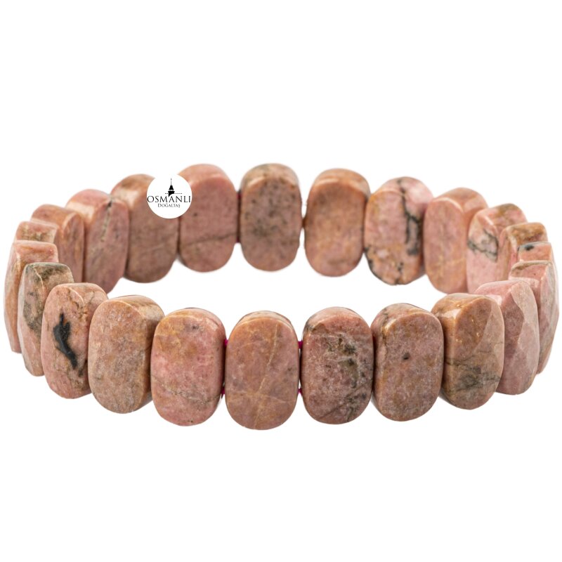 Rodonit Doğal Taş Geniş Kesim Bileklik - 6