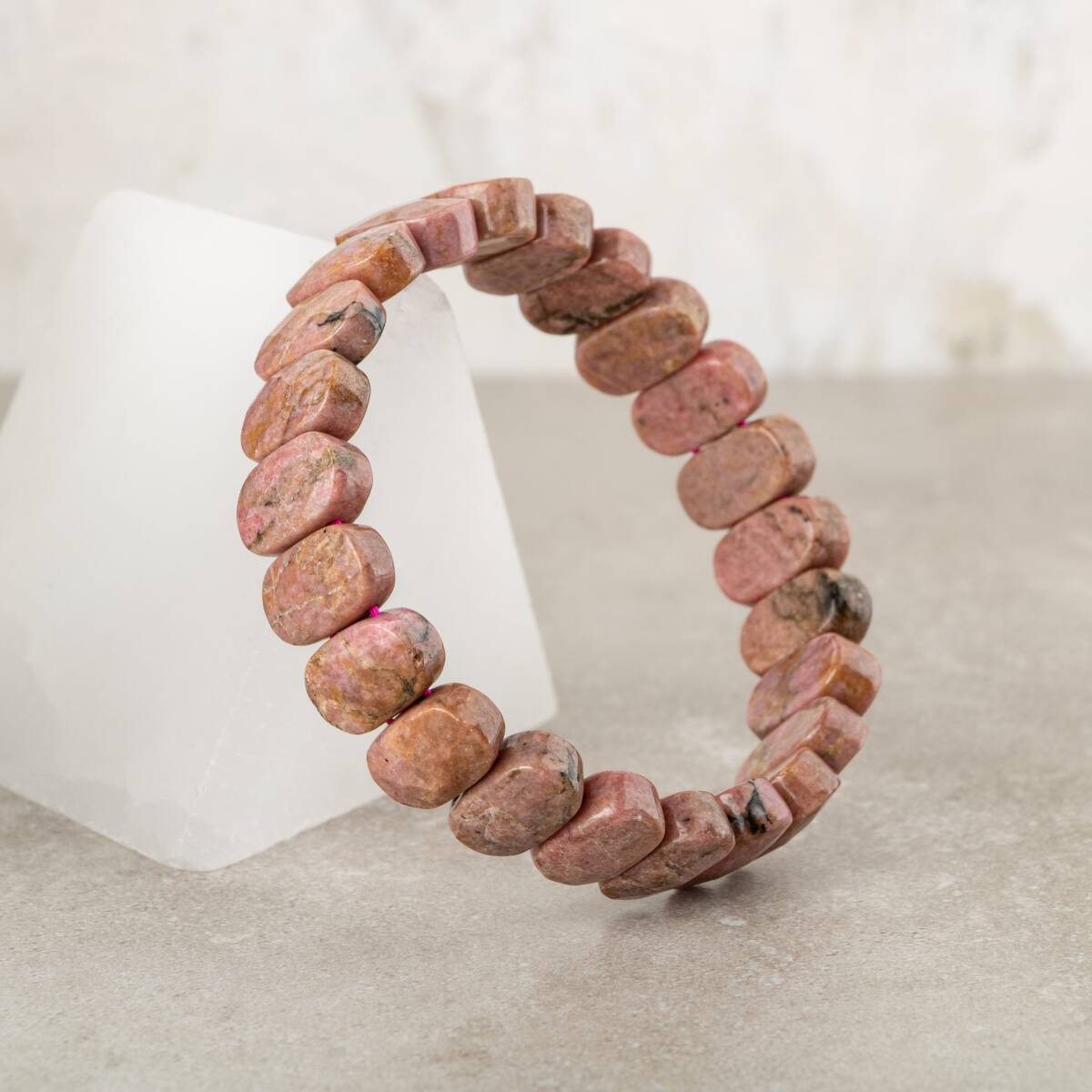 Rodonit Doğal Taş Geniş Kesim Bileklik - 8