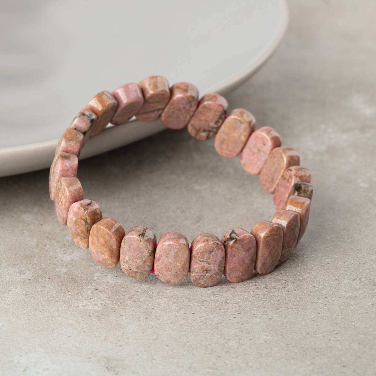 Rodonit Doğal Taş Geniş Kesim Bileklik - 9
