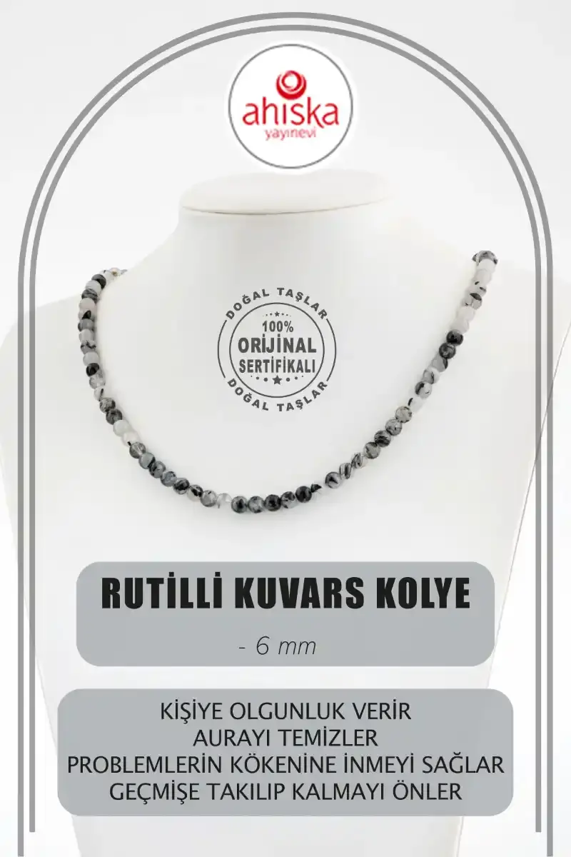 Rutilli Kuvars 6 mm Dizi Doğal Taş Kolye