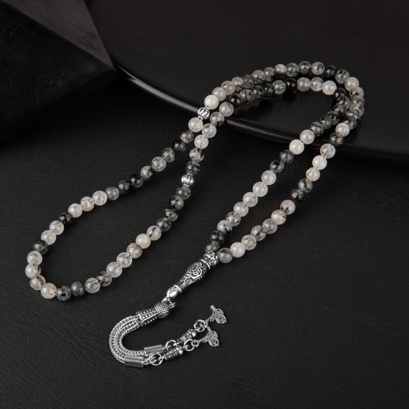 Rutilli Kuvars Doğal Taş Tesbih 99luk - 6mm - Doğal Taş