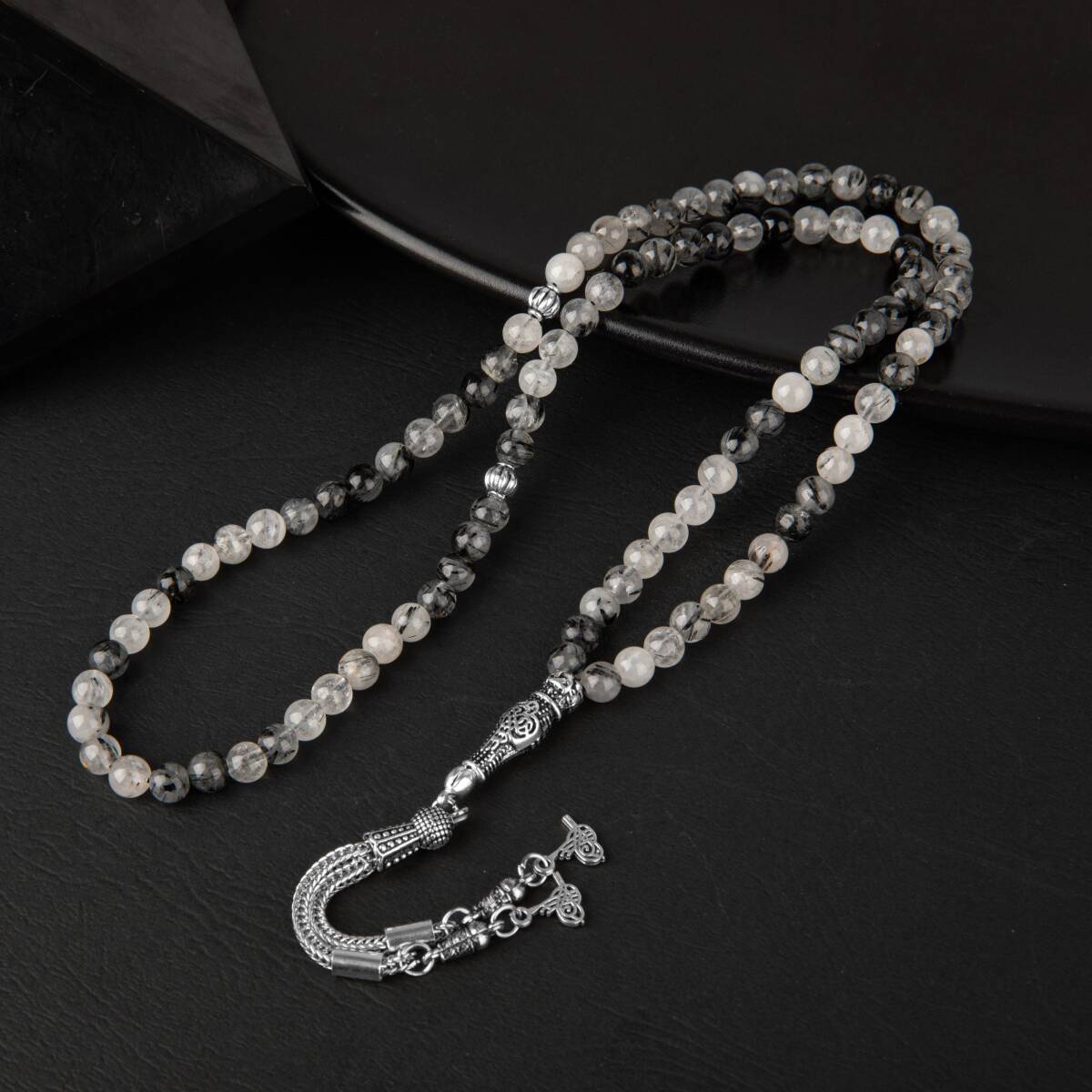 Rutilli Kuvars Doğal Taş Tesbih 99luk - 6mm - 1