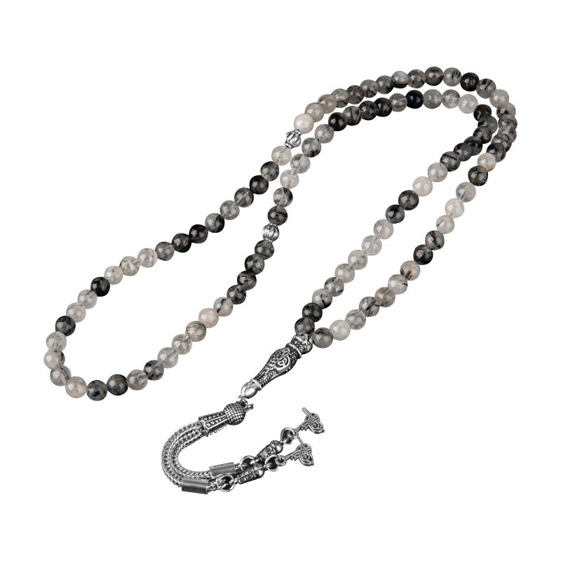 Rutilli Kuvars Doğal Taş Tesbih 99luk - 6mm - 2